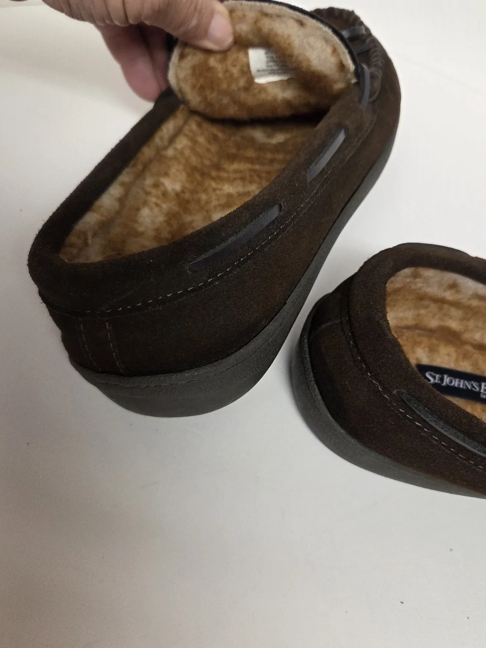St. John's Bay Dark Brown Suede Moccasin Slip-Ons. Size 10M. #0240